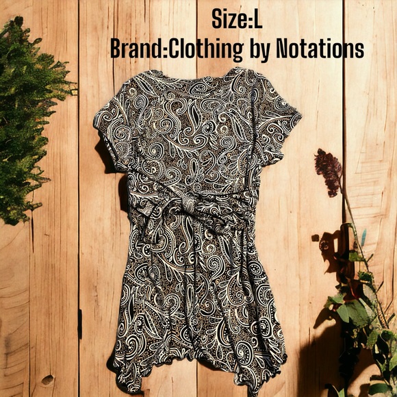 Women’s Clothing by Notations Short Sleeve Blouse Size Large - Picture 2 of 2